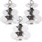 3 Pack Cardboard 3 Tier Cupcake Stand with Scalloped Edges (Silver Foil, 12 x 13.5 In)